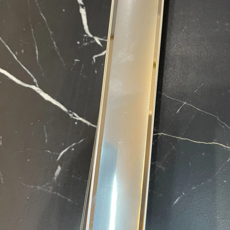 Prag de trecere inox 38 x 2700 mm crom lucios - la nivel - lipire cu adeziv