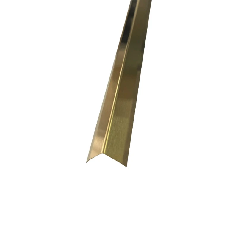 Coltar inox 20x20 mm auriu brush 2700 mm - Profil tip L tesit