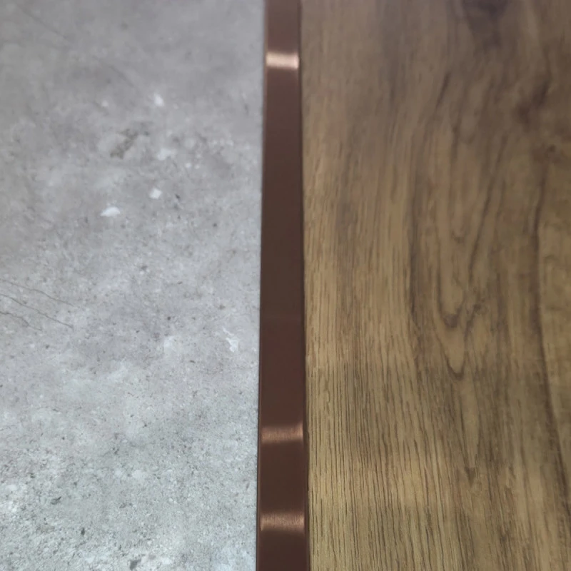 Profil trecere T inox 15x9x2700 mm cupru mat / periat - la nivel