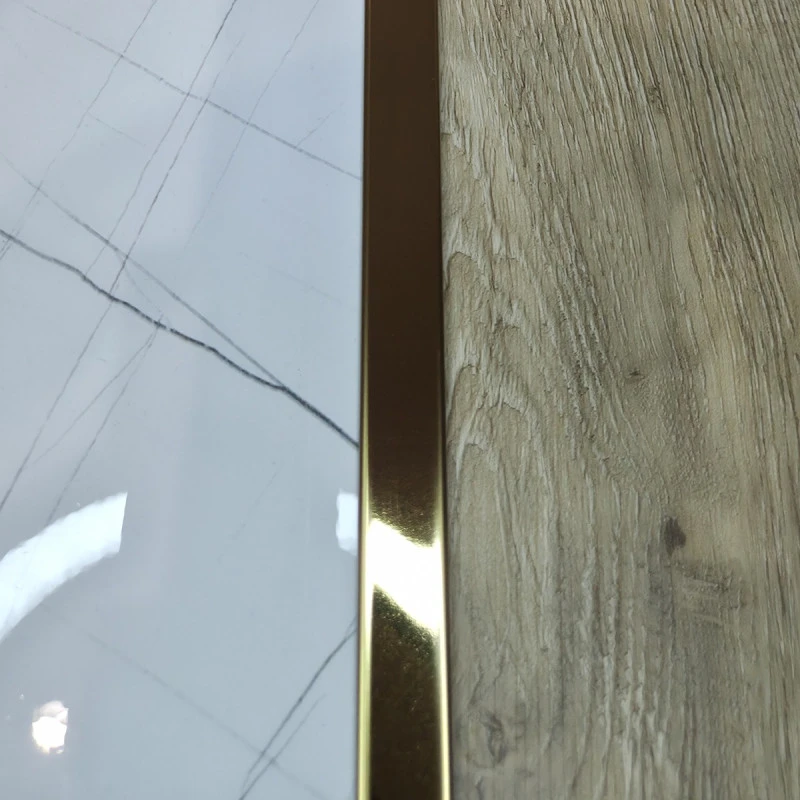 Profil trecere T inox 15x9x2700 mm auriu lucios - la nivel