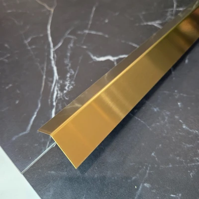 Coltar inox 30x30 mm auriu brush 2700 mm - Profil tip L