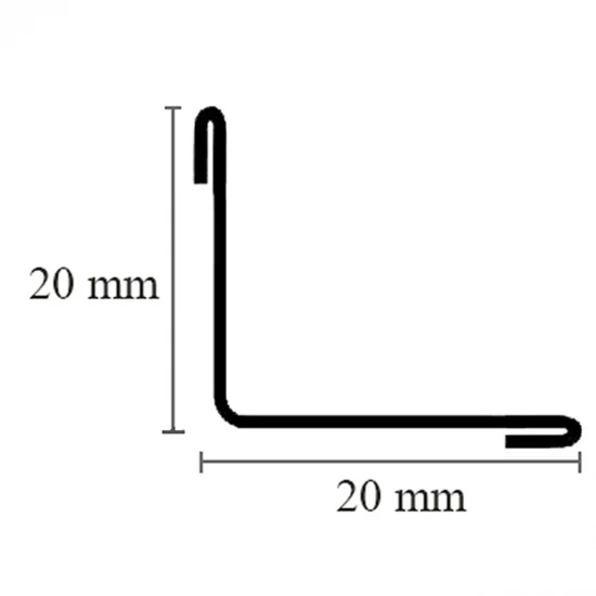 Coltar interior inox 20x20 mm auriu brush 2700 mm - Profil tip L tesit