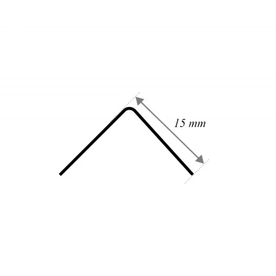 "Profil de colț din oțel inoxidabil cromat cu finisaj de oglindă, 15 x 15 mm, în formă de L, perfect pentru a reflecta stil și eleganță în orice ambient.