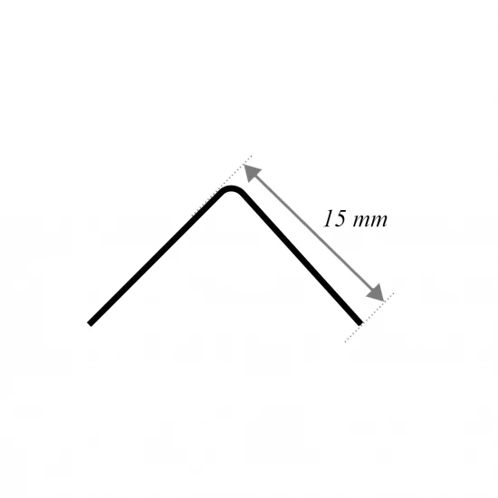 Coltar inox 15x15 mm cupru lucios 2700 mm - Profil tip L