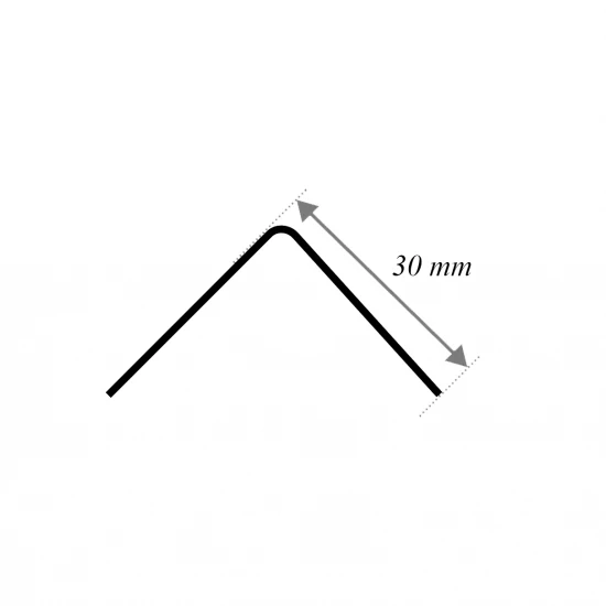 Coltar inox 30x30 mm auriu lucios 2700 mm - Profil tip L