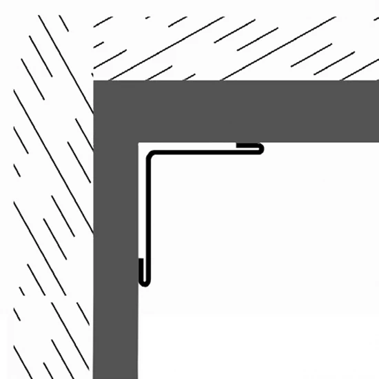 Coltar interior inox 20x20 mm auriu brush 2700 mm - Profil tip L tesit