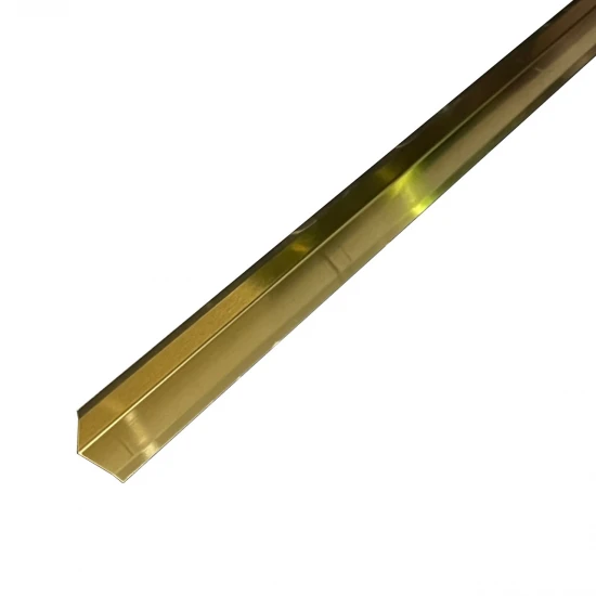 Coltar interior inox 20x20 mm auriu brush 2700 mm - Profil tip L tesit