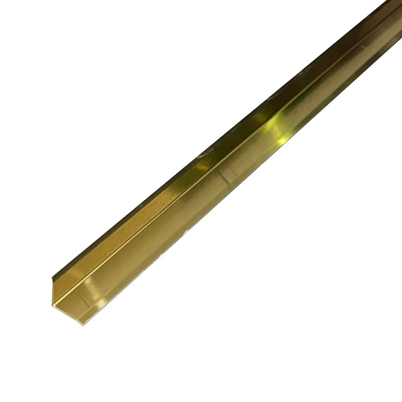 Coltar interior inox 20x20 mm auriu brush 2700 mm - Profil tip L tesit