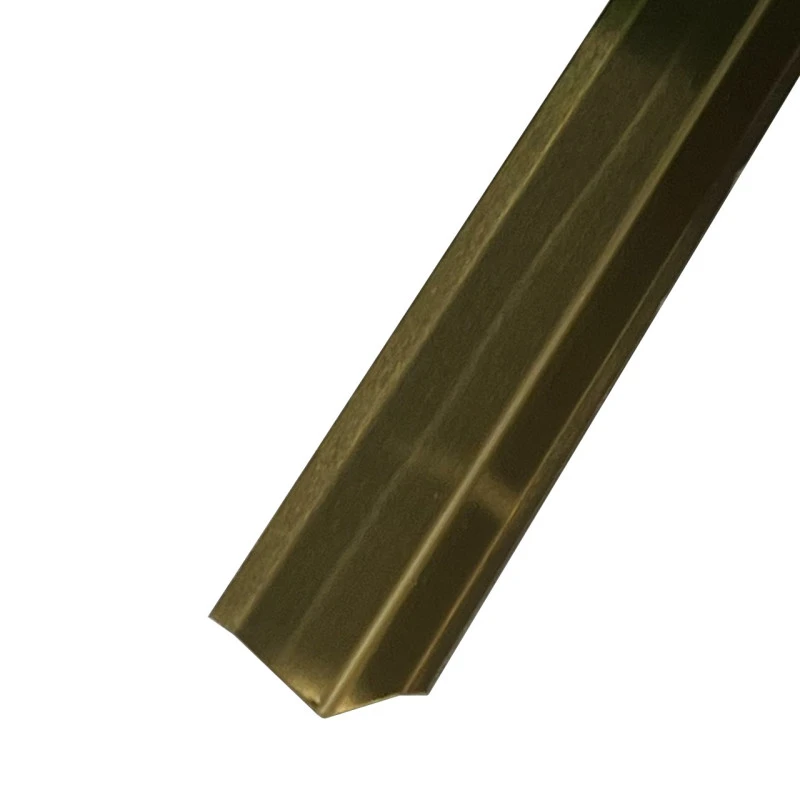 Coltar interior inox 20x20 mm auriu brush 2700 mm - Profil tip L tesit