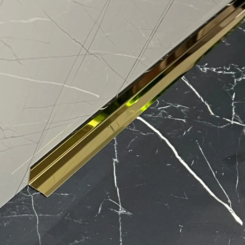 Coltar interior inox 20x20 mm auriu lucios 2700 mm - Profil tip L tesit
