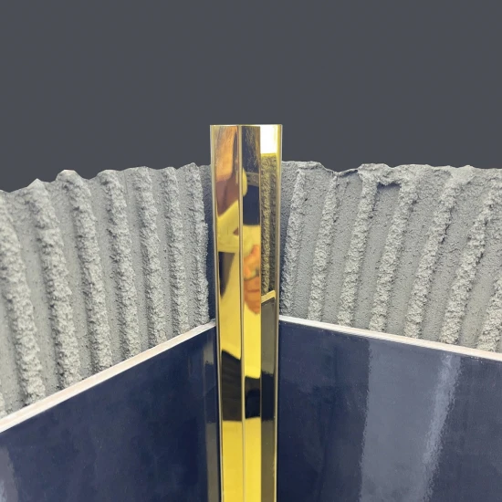 Coltar interior inox 20x20 mm auriu lucios 2700 mm - Profil tip L tesit