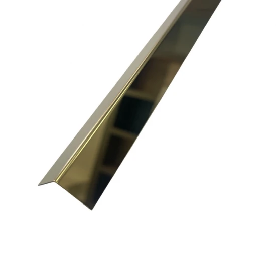 Coltar inox 20x20 mm auriu lucios 2700 mm - Profil tip L
