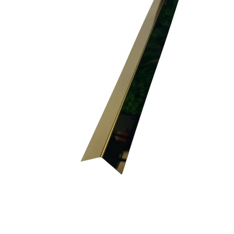 Coltar inox 30x30 mm auriu lucios 2700 mm - Profil tip L