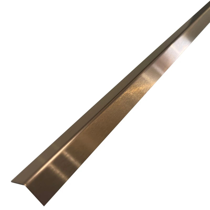 Coltar inox 15x15 mm cupru brush 2700 mm - Profil tip L