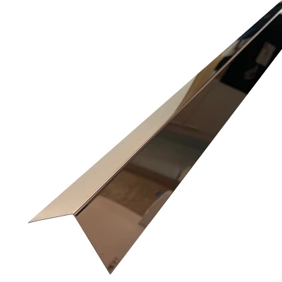 Profil de colț în formă de L din oțel inoxidabil cu finisaj de oglindă cupru, 50 x 50 mm, oferă un punct focal strălucitor și atractiv în orice amenajare.