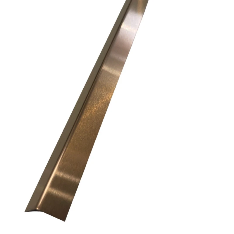 Coltar inox 15x15 mm cupru brush 2700 mm - Profil tip L