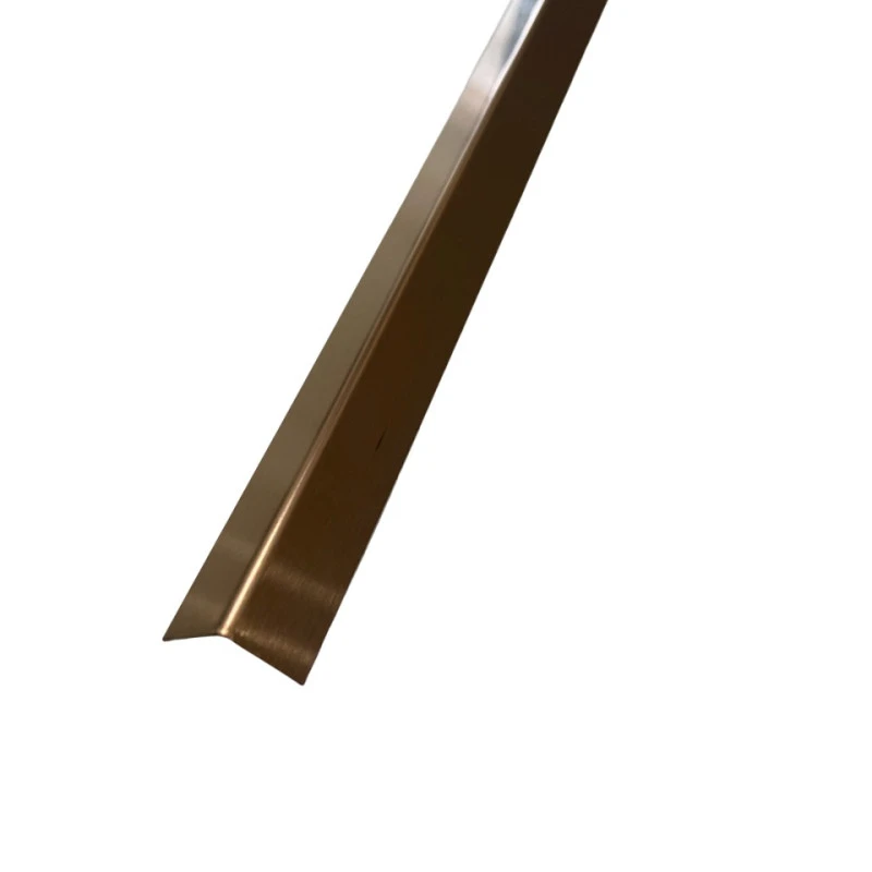 Coltar inox 15x15 mm cupru brush 2700 mm - Profil tip L