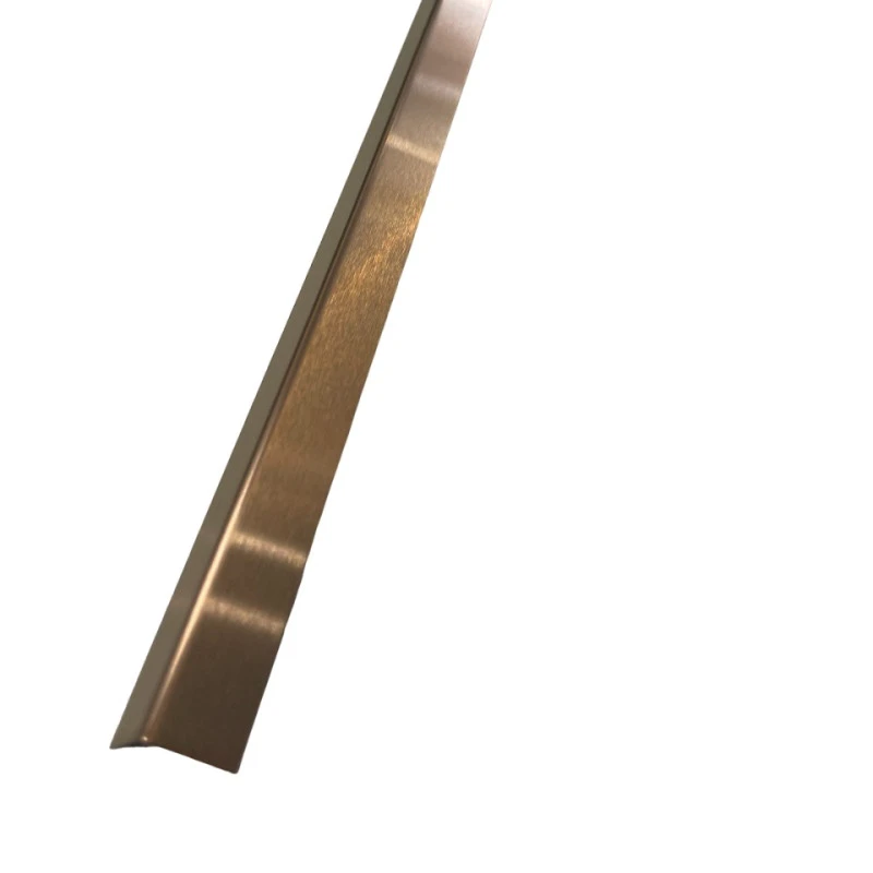 Coltar inox 15x15 mm cupru brush 2700 mm - Profil tip L