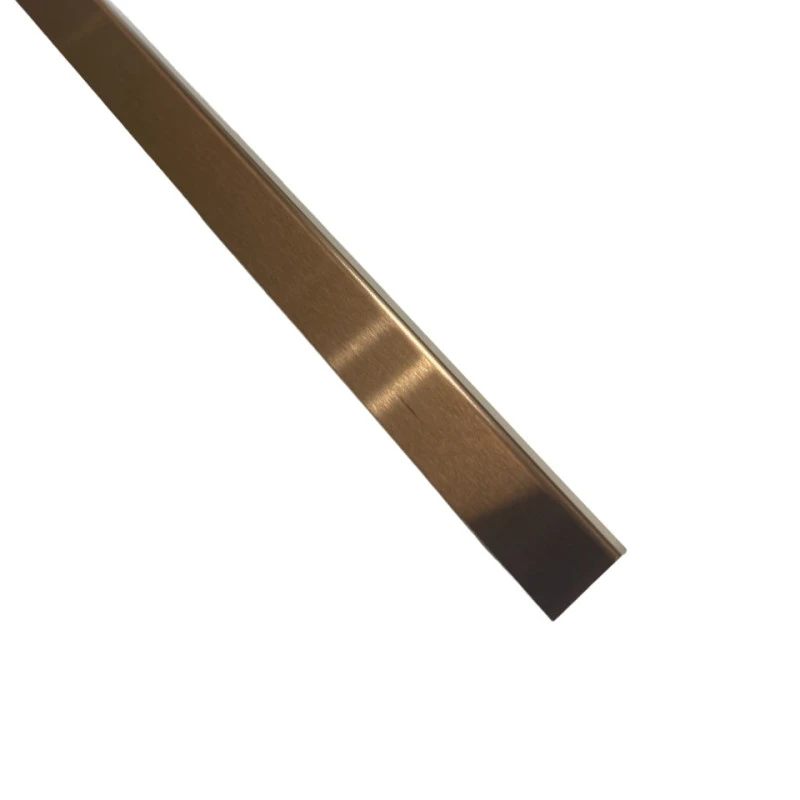 Coltar inox 15x15 mm cupru brush 2700 mm - Profil tip L