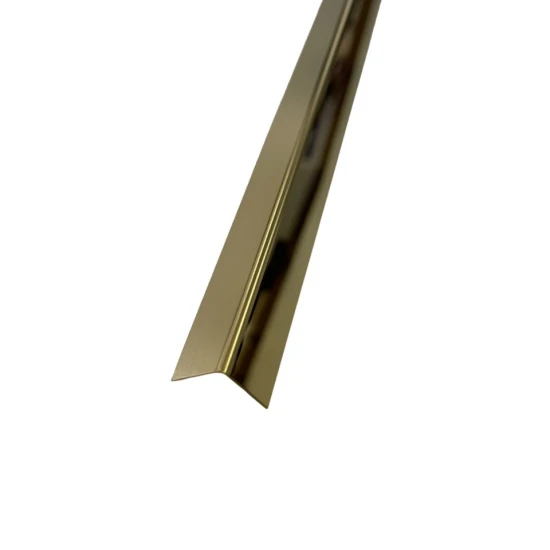 Coltar inox 15x15 mm auriu lucios 2700 mm - Profil tip L