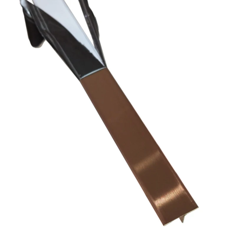 Profil trecere T inox 15x9x2700 mm cupru mat / periat - la nivel