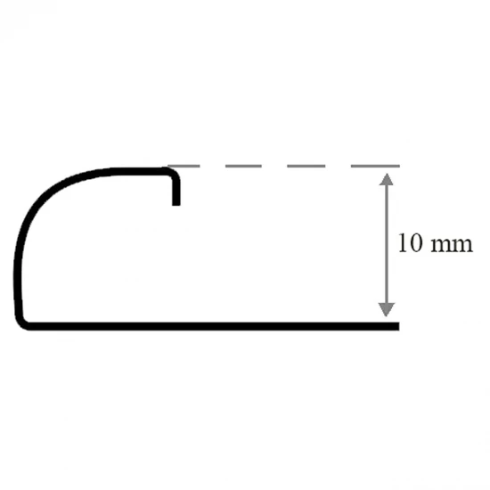 Profil inox colt exterior rotunjit 10x2700 mm gresie si faianta, crom oglinda