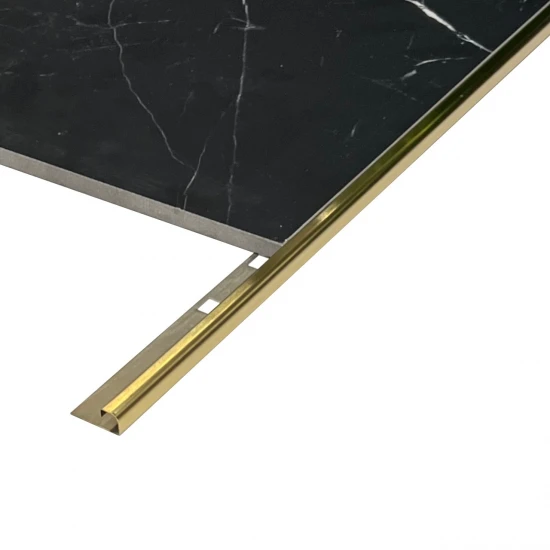 Profil colt exterior rotund inox auriu periat / mat 10 mm x 2700 mm