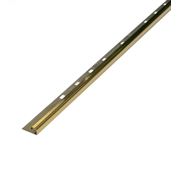 Profil colt exterior rotund inox auriu periat / mat 10 mm x 2700 mm