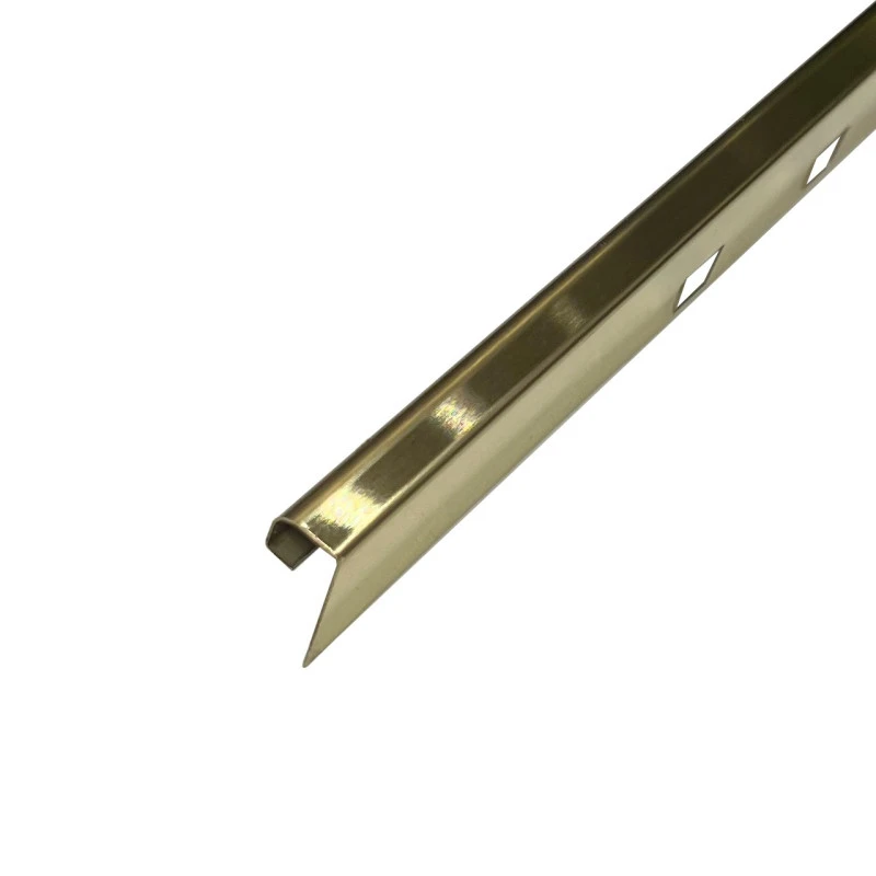 Profil colt exterior rotund inox auriu periat / mat 10 mm x 2700 mm