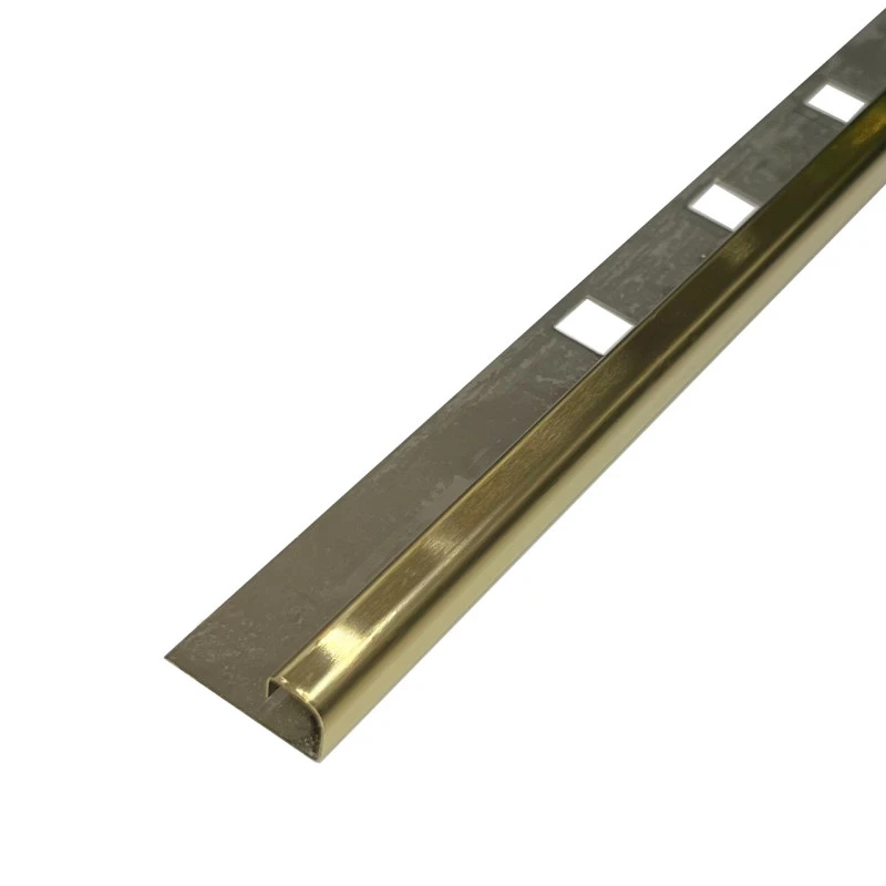 Profil colt exterior rotund inox auriu periat / mat 10 mm x 2700 mm