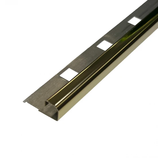 Profil inox colt exterior rotunjit 10x2700 mm gresie si faianta, auriu oglinda