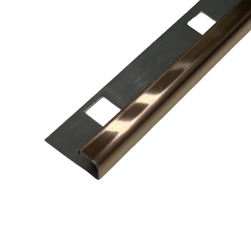 Profil inox colt exterior rotunjit 10x2700 mm gresie si faianta, cupru brush