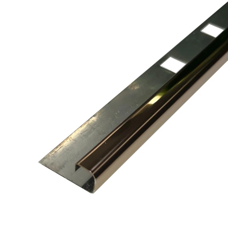 Profil Colt Exterior Rotund Gresie si Faianta 10x2700 mm Inox Cupru Lucios
