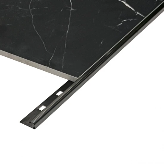 Profil inox colt exterior rotunjit 10x2700 mm gresie si faianta, negru brush