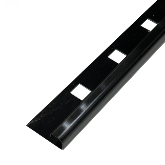 Profil inox colt exterior rotunjit 10x2700 mm gresie si faianta, negru brush