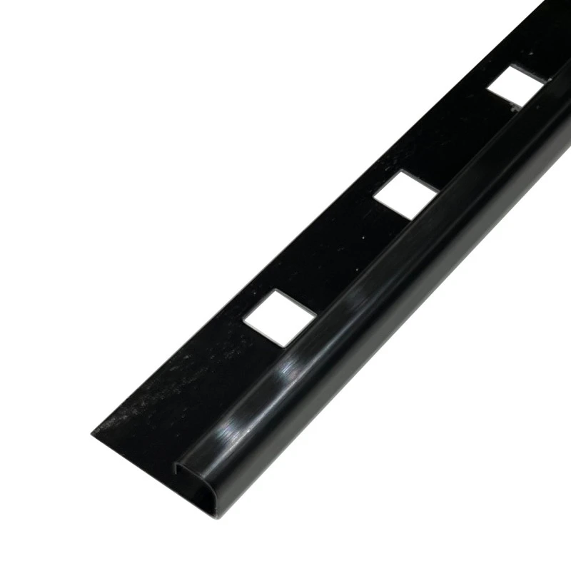 Profil inox colt exterior rotunjit 10x2700 mm gresie si faianta, negru brush