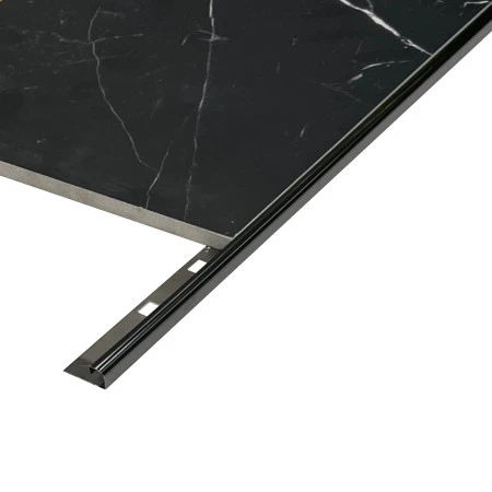 Profil inox colt exterior rotunjit 10x2700 mm gresie si faianta, negru oglinda