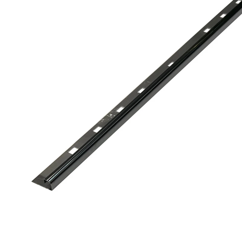 Profil inox colt exterior rotunjit 10x2700 mm gresie si faianta, negru oglinda