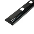 Profil inox colt exterior rotunjit 10x2700 mm gresie si faianta, negru oglinda