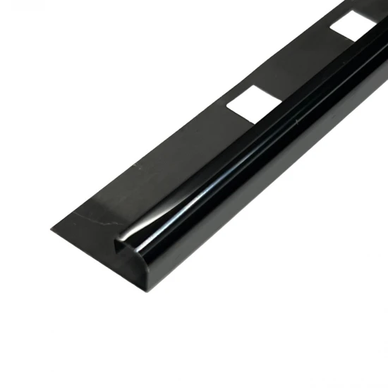 Profil inox colt exterior rotunjit 10x2700 mm gresie si faianta, negru oglinda