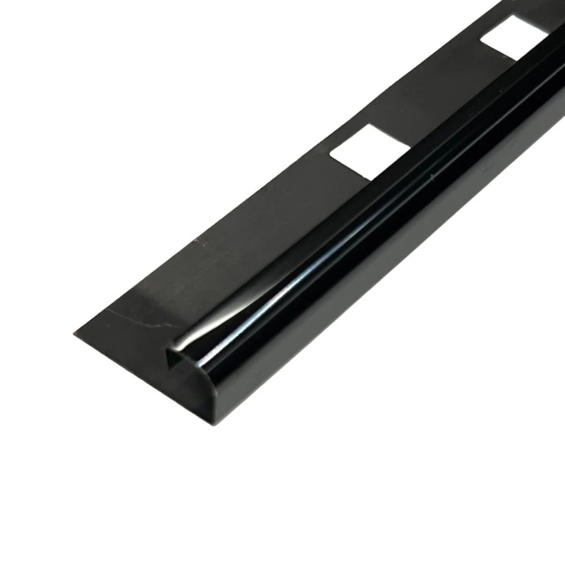 Profil inox colt exterior rotunjit 10x2700 mm gresie si faianta, negru oglinda