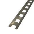 Profil inox drept, terminatie gresie faianta, 10 mm, crom brush