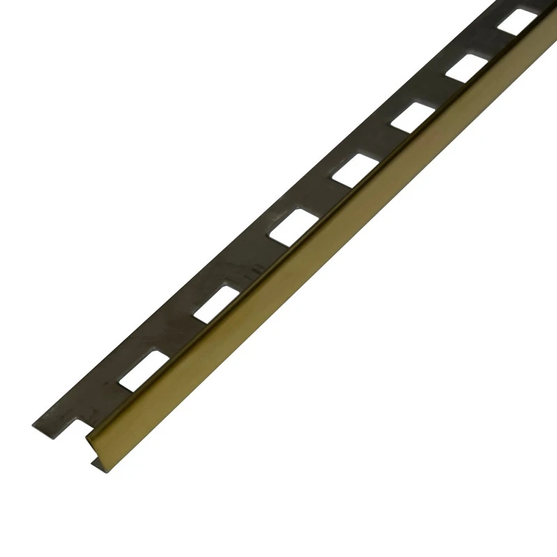 Profil terminație gresie și faianță, drept, 10 mm, inox auriu brush