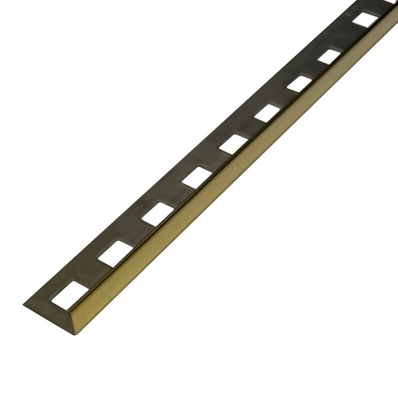 Profil terminatie gresie faianta, drept, 10 mm, inox, auriu lucios