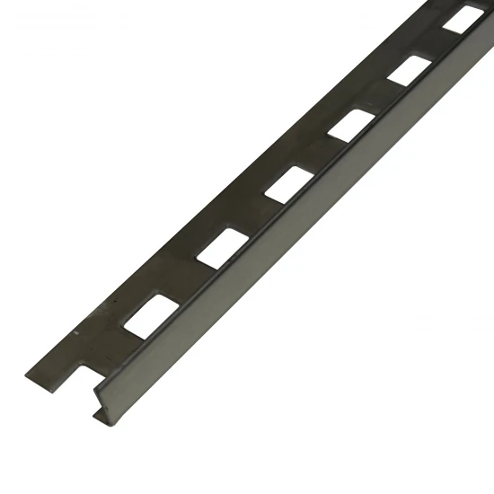 Profil inox drept, terminatie gresie faianta, 10 mm, crom brush