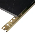 Profil de colț exterior pătrat din inox Auriu Brushed, 12x0.6x2700 mm
