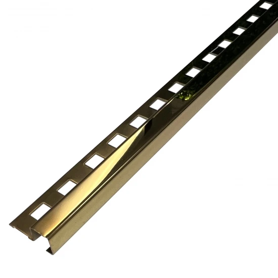 Profil colt exterior patrat 12 x 12 mm gresie si faianta auriu oglinda