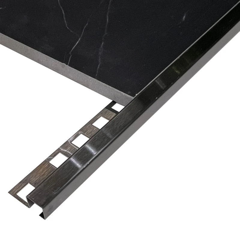 Profil colt exterior 12 x 12 mm gresie faianta negru periat