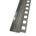 Profil inox, terminatie treapta gresie, 10x30 mm, Crom Brush, Antiderapant