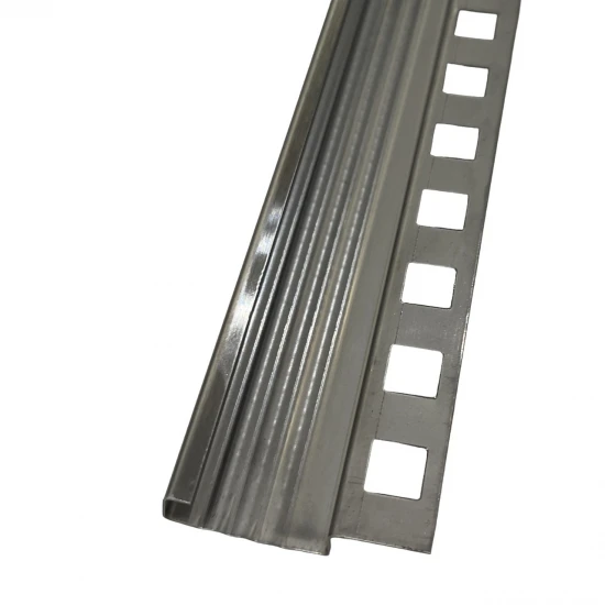 Profil inox, terminatie treapta gresie, 10x30 mm, Crom Brush, Antiderapant